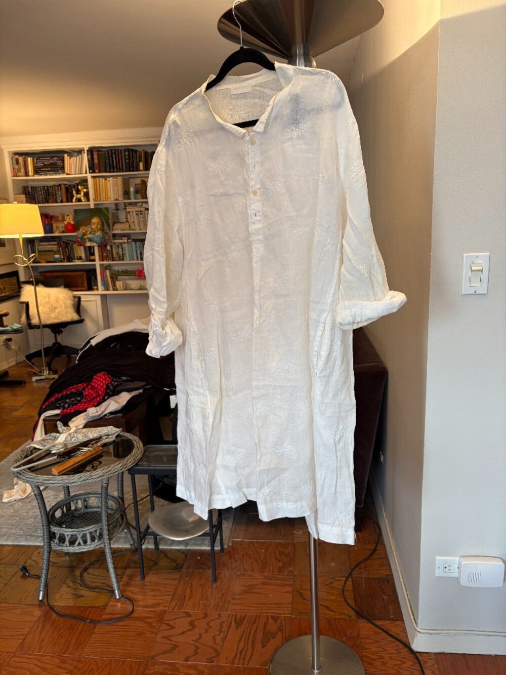 CP Shades white cotton embroidered dress